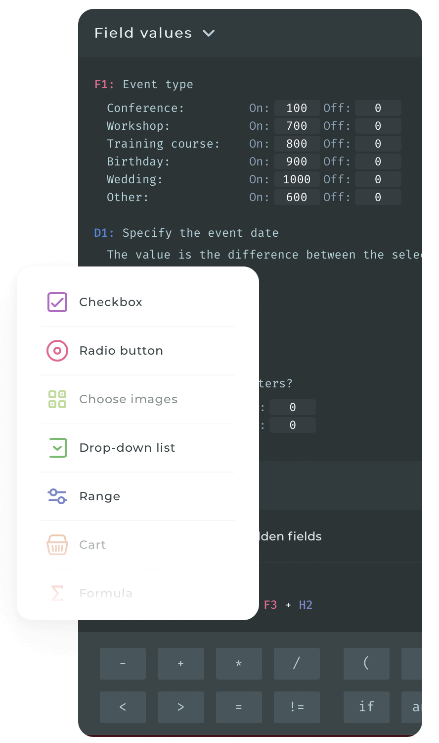 Elements and widgets