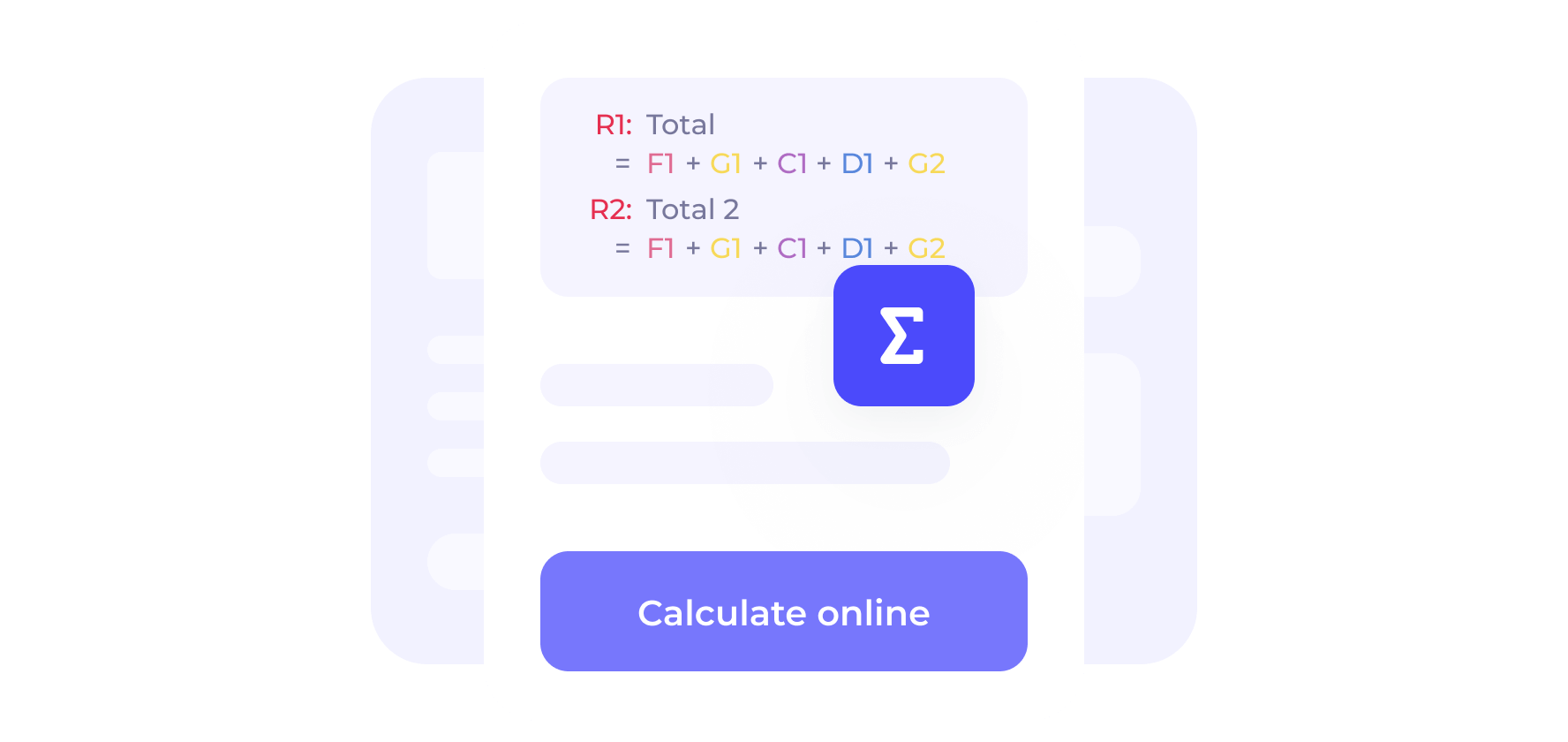 Calculations, formulas, logic jumps
